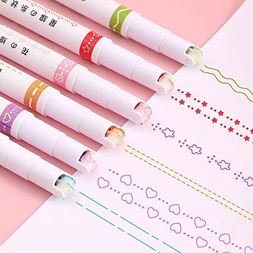 Designer Highlighter Pen 6 Pcs