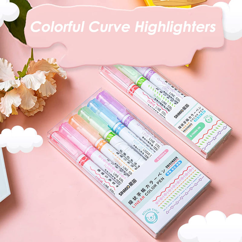 Designer Highlighter Pen 6 Pcs