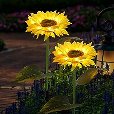 LED Solar Sunflower Lamps Garden Lawn Lamp Sunflower Solar Garden Light