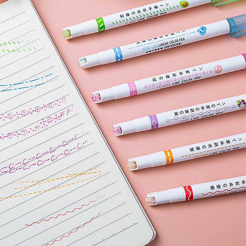 Designer Highlighter Pen 6 Pcs