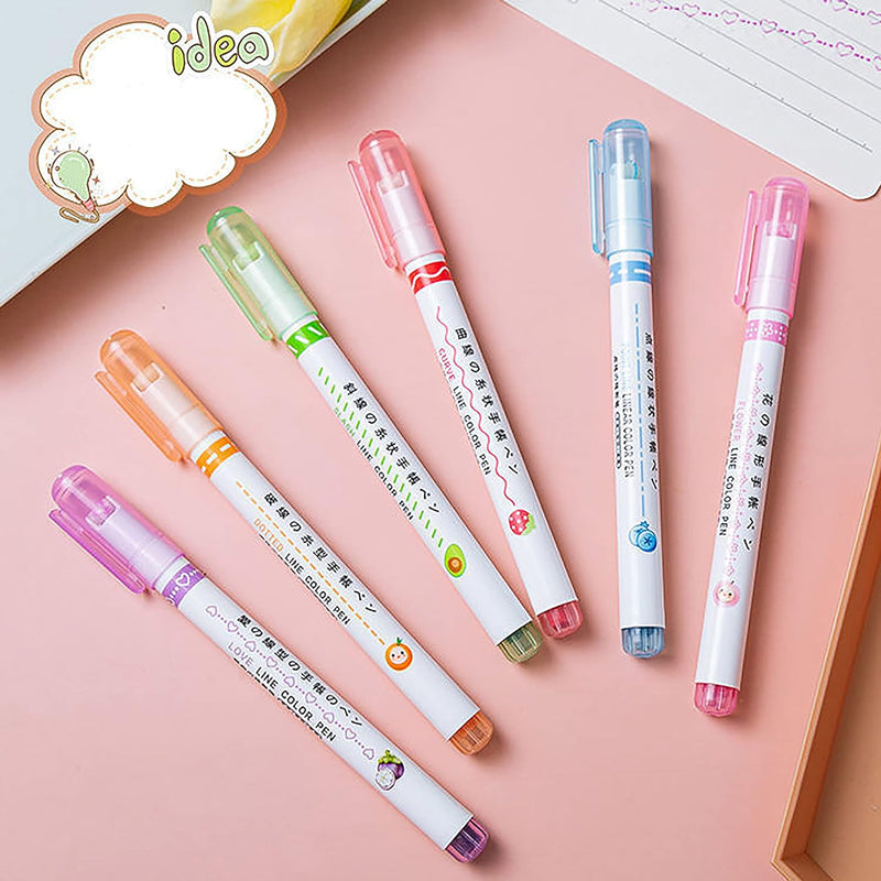 Designer Highlighter Pen 6 Pcs