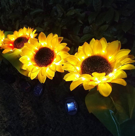 LED Solar Sunflower Lamps Garden Lawn Lamp Sunflower Solar Garden Light